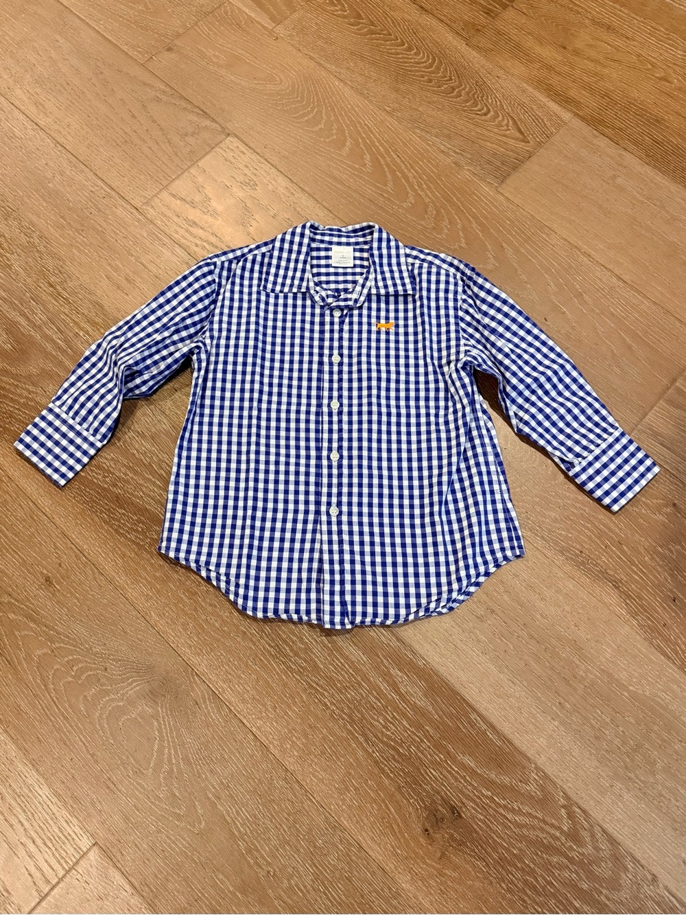 CrewCuts Toddler Boy Blue White Plaid Long-Sleeve Button-Up Size 3T